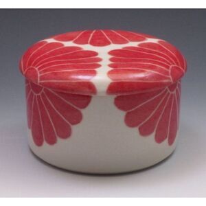 Sarah Bak Pottery Porcelain French
Butter Dish /Hand Painted / New